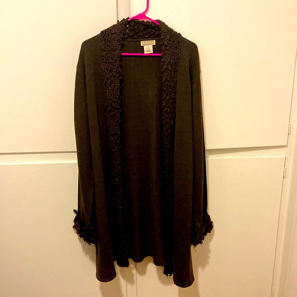 Uniform Woman John Paul Richard 3X Long Brown Cardigan Sweater